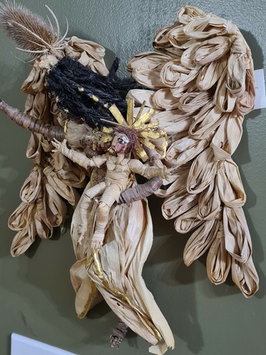 Vintage Armando Adrian-Lopez 3D Mixed Media Heiliger Engel mit Baby Jesus Santa Fe Santos - Bild 6 von 12