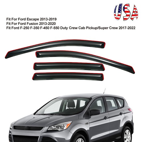 In Channel Window Visor Rain Guards Vent Deflector Fit For Ford Escape 2013-2019 - Picture 3 of 20