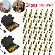 24Pc Swhacker Hunting Broadheads 100Gr Expandable Sharp Blade Crossbow Tips