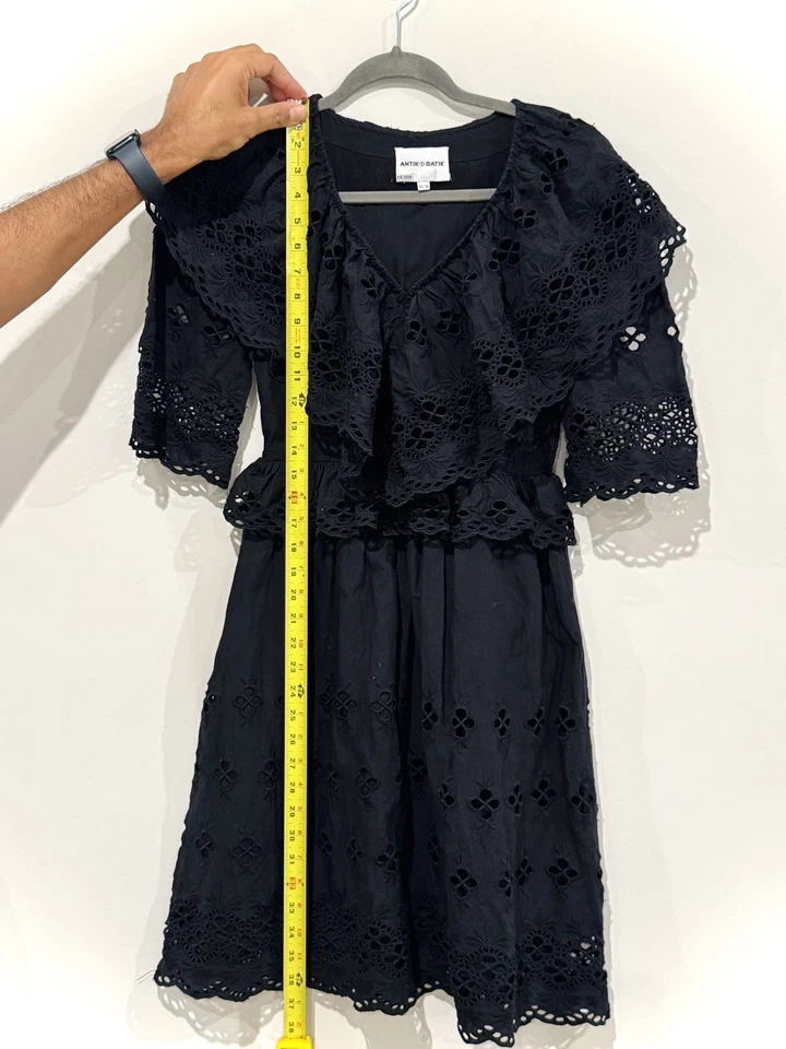 Vestido feminino Antik Batik preto XS/36 levemente usado boho macio casual viagem - Imagem 4 de 4