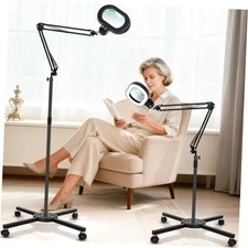 Magnifying Glass with Light and Stand, 12X Real Glass Lens Infinite Black