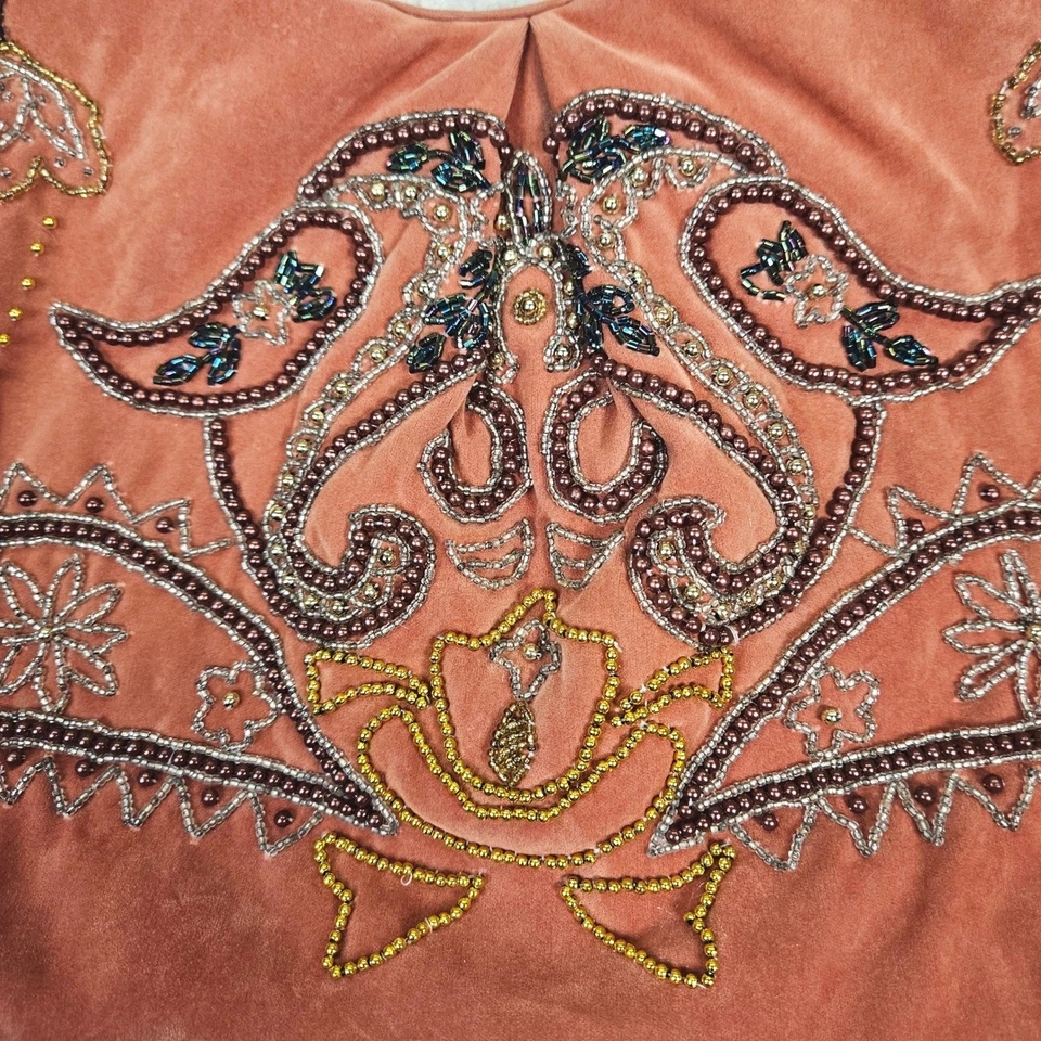 De Colección Para Nine Y2K Terciopelo Bohemio Hobo Bolso Con Cuentas Bordado Bolso de Hombro Cartera Foto 2 de 4