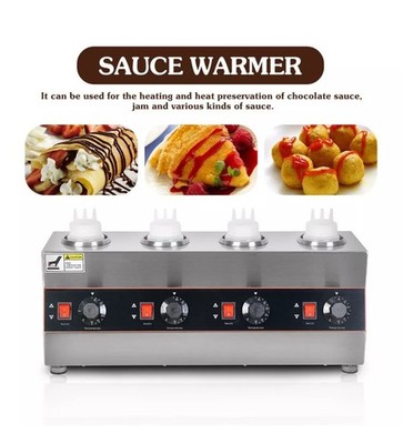 Commerical 4 Bottles Electric Sauce Warmer Machine Hot Chocolate Warming 640W L 