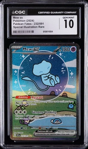 2024 POKEMON PALDEAN FATES SPECIAL ILLUSTRATION RARE #232 MEW EX CGC 10