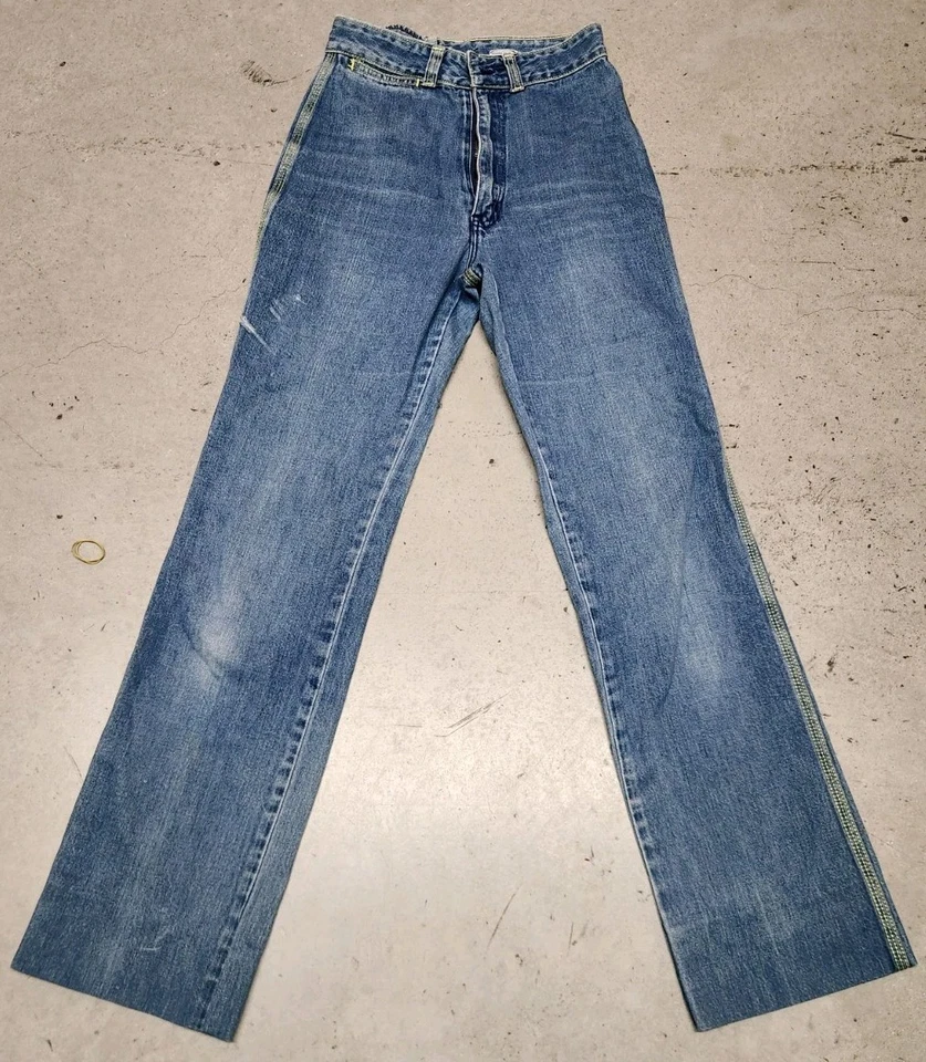 Vintage Faded Glory Jeans Girls 5 Denim Embroidered Pocket Parrot Graphic Art - Image 2 of 4