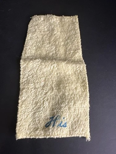Vintage Barbie Ken Accessory – “His” Embroidered Towel – 1960s Original