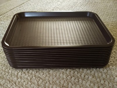 12 - Update Int'l Brown Cafeteria Trays - 11'' x 14'' - FFT-1014BR - NSF - Plastic