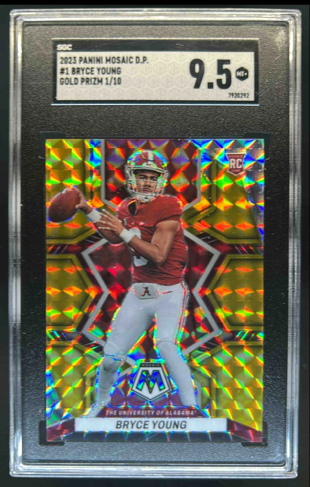 Bryce Young Panini Mosaic Draft Picks #1 Gold Mosaic