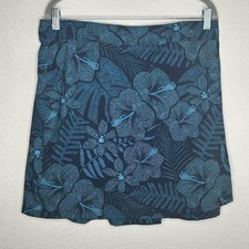 RipSkirt Skirt Womens Large Blue Floral Wrap Quick Dry Travel Hawaii Tropical