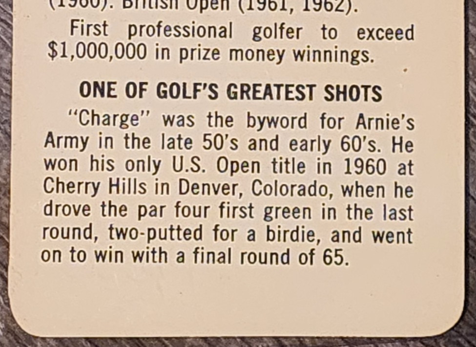 1979 Hall Of Famer Arnold Palmer #NNO SUPER RARE GREAT CARD view 7