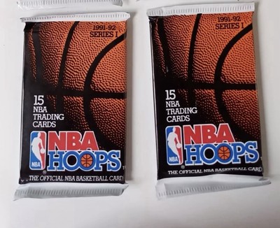 2x NBA Hoops 1991-92 Sealed Booster Pack Wax Basketball Jordan Pippin Rodman
