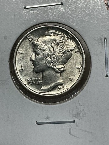 1942-P Unc Mercury Silver Dime 10c Philadelphia Mint - KK658