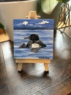 Miniature Canvas Art 3”, Easel, Loons — photo 1