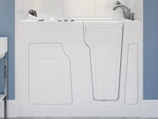 28 x 53 in. Right Drain Whirlpool White Walkin Bathtub with Fast Fill Faucet
