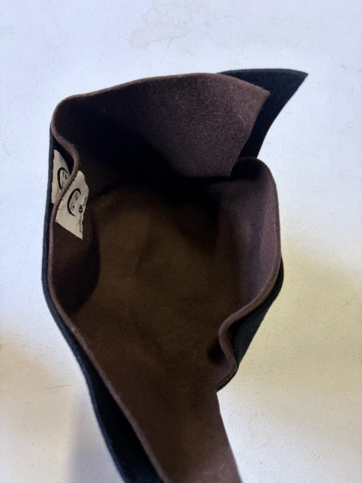 EUGENIA KIM Genie WOOL FELT CAP 2 Layers Black Outer Brown Inner 7” In EUC - Image 4 of 4