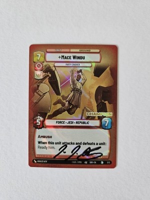 Star Wars Unlimited Mace Windu Champion Promo Signed by Jim Cartwright NM EN