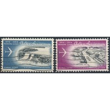 50ᵗʰ Anniv Opening Panama Canal: 15c & 20c - Canal Zone 1964 - FH - Sc C38/9