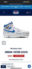 Jordan Custom Baseball Cleats “Birthday Cake”