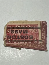 US Parcel Post Invert Precancel 4 cent  Q4 Pair Boston Mass   (Lot 10 File171)