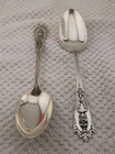 Two Wallace Sterling Silver Rose Point Dessert Oval Soup Spoons 90.71 Grams