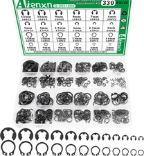 330PCS Snap Rings Assortment Kit, E Clips Assortment Kit (2MM-12MM) and C Clips