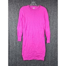 J.Crew Sweater Dress Womens XS Pink 100% Cashmere Long Sleeve Crew Neck Mini