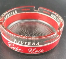 Vintage Riviera Las Vegas Delmonico Cafe Noir Lighthouse Casino Glass Ashtray  