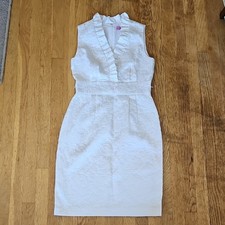 Eliza J White Brocade Party Dress 8