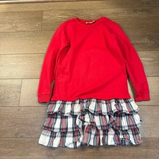 Vineyard Vines Kids Red Plaid Ruffle Dress XL Sweatshirt Christmas Holiday
