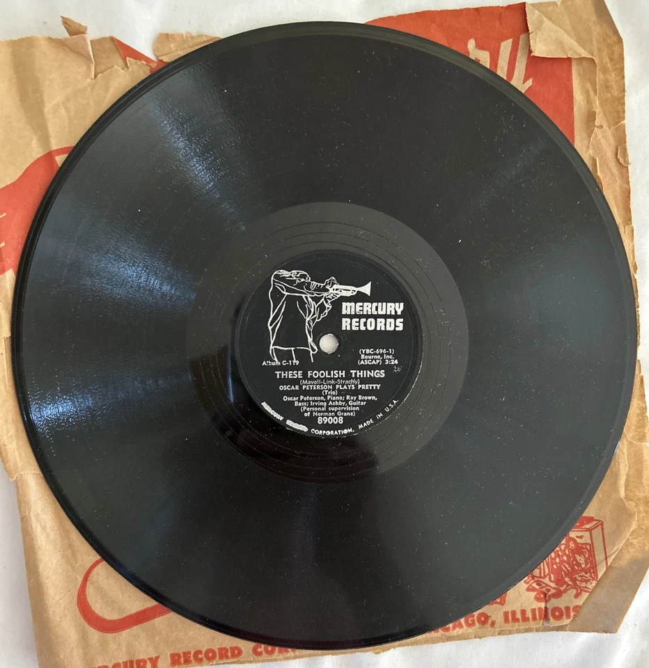 Oscar Peterson Plays Pretty 78 rpm-EAST OF THE SUN/ THESE FOOLISH THINGS-LOOK Foto 2 de 4