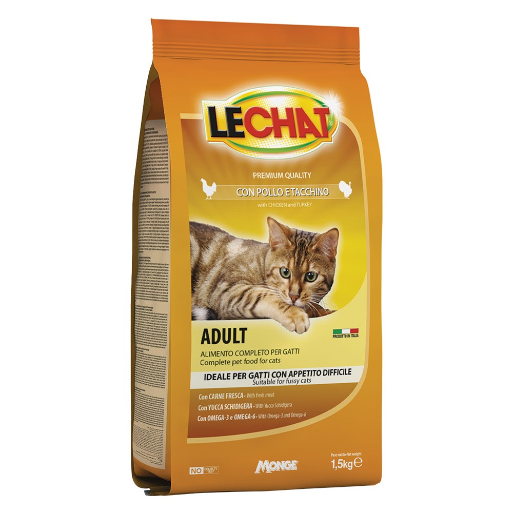 Monge & C. Spa Lechat Gatto Premium Croccantini Pollo&Tacchino 1,5 Kg - Immagine 2