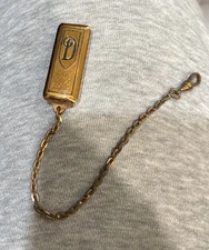 Vintage Hickok Art Deco Bronze Beltogram Pocket Watch Chain Fob Letter D