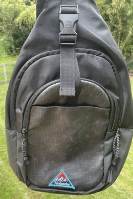 Avalanche Peak Crossbody Backpack Sling Black Adjustable Strap With Logo