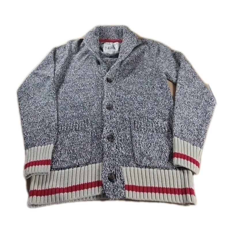 Roots Cabin Canada Button Cardigan Sz. S Heavy Duty Quality Red Trim Wool Blend - Image 2 of 4