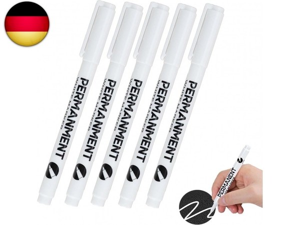 5 StüCk Permanent Marker Weiß, Acrylstifte Wasserfest Und Schnell Trocknend, A-image