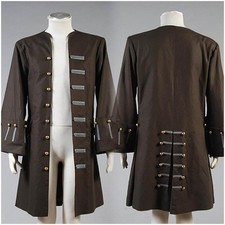 Pirates Of The Caribbean Captain Jack Cos Sparrow Jacket Coat Halloween Costume