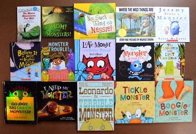 Lot of 15 Monster Themed Picture Books Wild Things, Tickle Monster Mo Willems L2