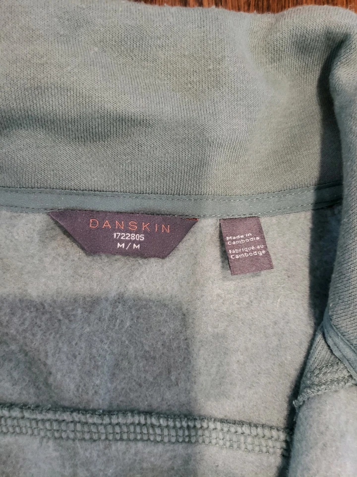 Danskin четверть молнии пуловер толстовка Athletic Top Sage зеленый M/M - Изображение 4 из 4