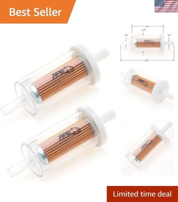 Durable Inline Fuel Filter - Pack of 2, Ideal for Mowers, Tractors & Motorcycles
