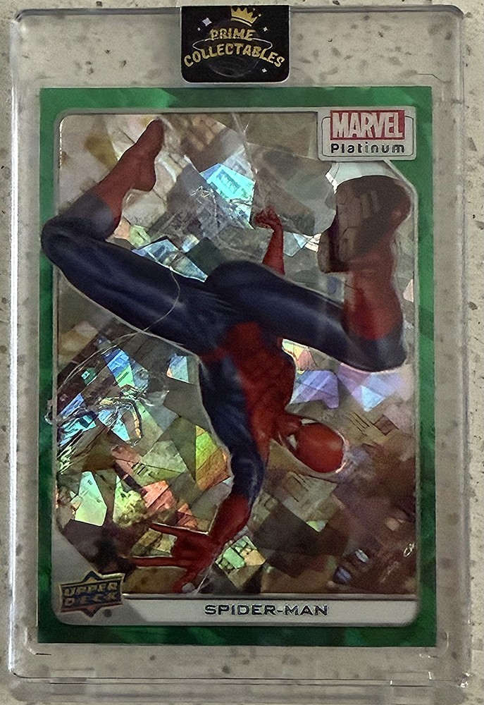 2023 Upper Deck Marvel Platinum Green Crackle #61 Spider-Man (43/99)
