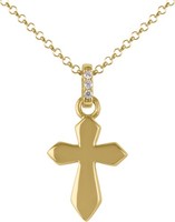 Jacques Lemans - Kette Schwert-Kreuz Sterlingsilber Vergoldet Mit Zirkonia