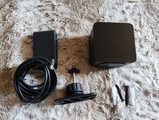 HTC VIVE Base Station 1.0 with power and mounting bracket.