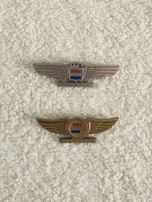 Vintage United Airlines Future Flight Attendant & Pilot Plastic Wings Pin Set