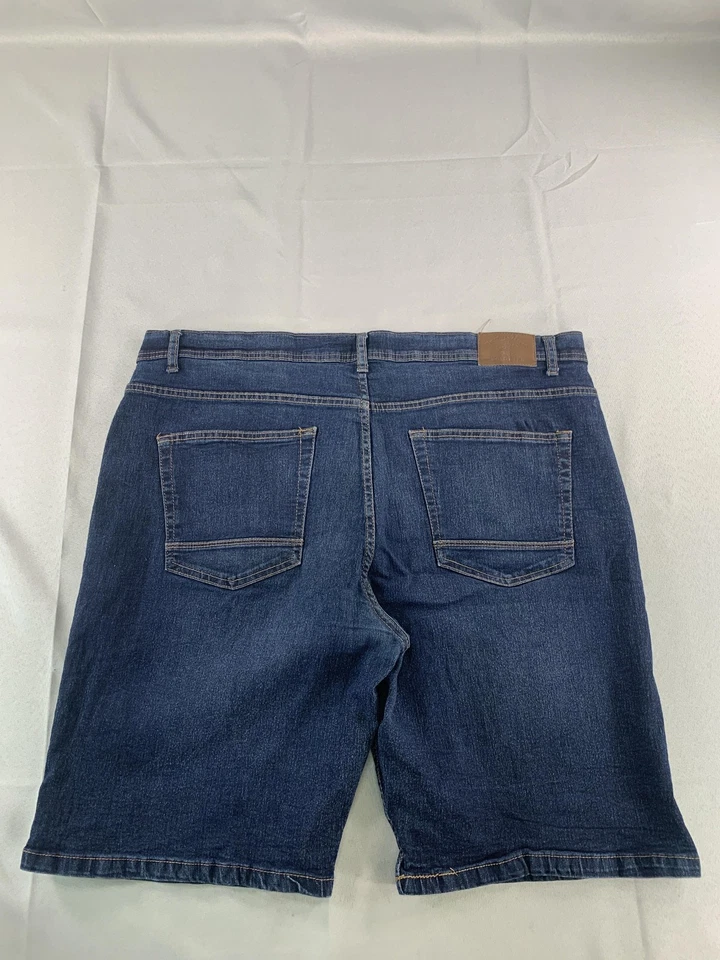 Beverly Hills Polo Club Pantalones Cortos Para Hombres 42 Azul Denim Calce Relajado Envejecido Informal Foto 2 de 4