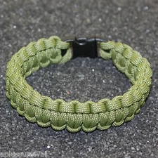 Green Moss - 550 lb Type III Paracord Survival Rope Bracelet - Made in the USA