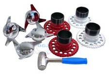 5 Lug Universal Wire Wheel Adapters Lead Hammer And 3 Bar Smooth Spinners