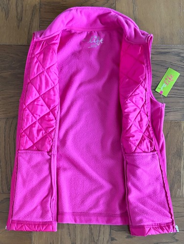 Made For Life Vest Women Size M Fuchsia Bright Pink Full Zip NWT Quilted Fleece - Picture 5 of 13