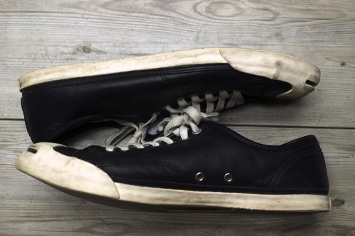 CONVERSE JACK PURCELL Schwarz Leder Sneaker Herren 10,5 Tennisschuhe Turnschuhe - Bild 2 von 4