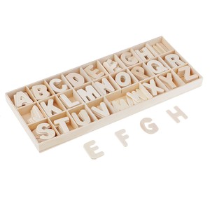 156Pcs Set Holzbuchstaben Holzhandwerk Alphabet mit Ablagefach
