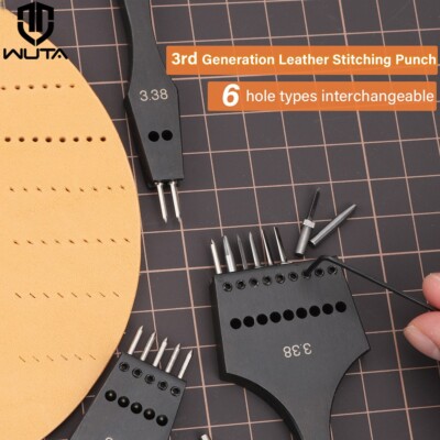 WUTA Leather Stitching Punch Removable Professional Working Hole Punch Tool Set